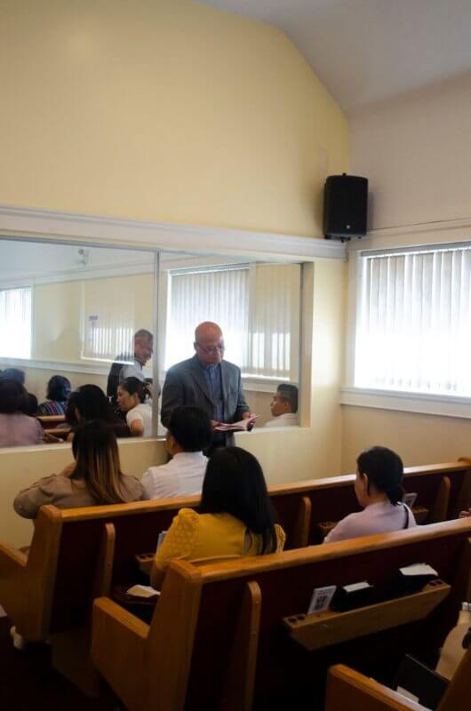 Elder Leon Deza giving a sabbath school lesson