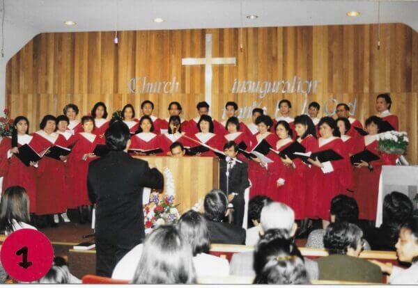 Church choir group during a concert