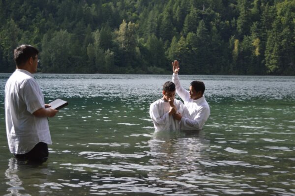 Baptism in the lake