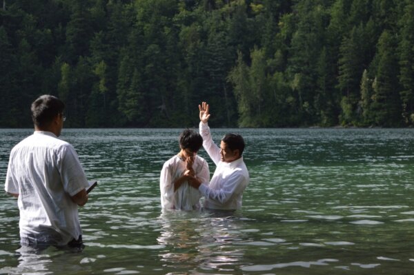 Baptism in the lake