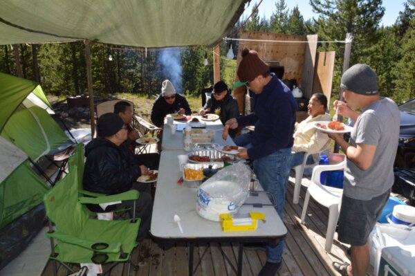 Men's Ministry having lunch