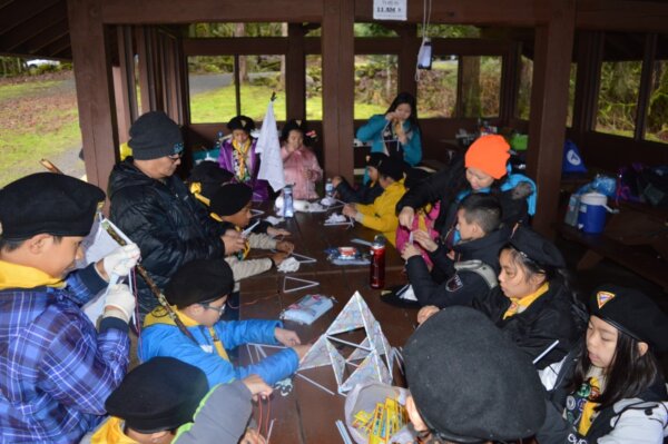 Pathfinders working on arts and crafts