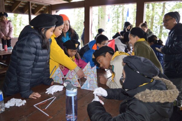 Pathfinders working on arts and crafts