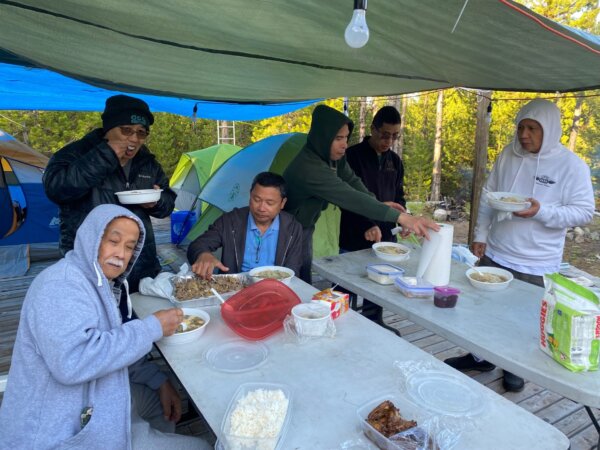 Men's Ministry having lunch